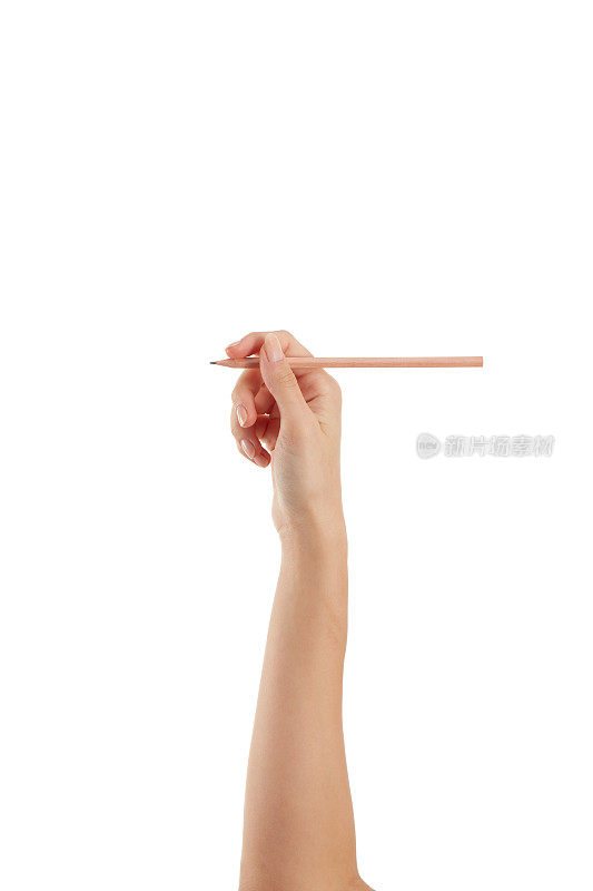 Hand Holding A Pencil İsolated